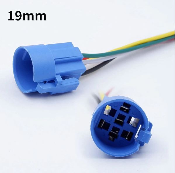 Momentary Push Button Switch Red 19mm with Wiring Harness