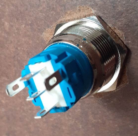 Momentary Push Button Switch with Power Icon Red 19mm