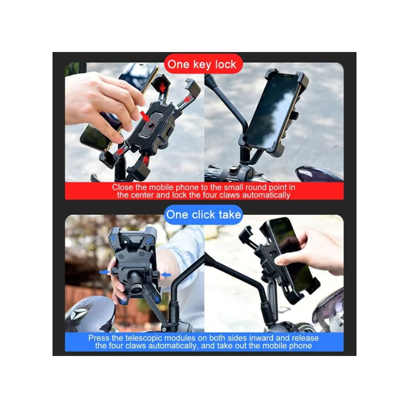 Phone Holder Handle Bar Mount Black