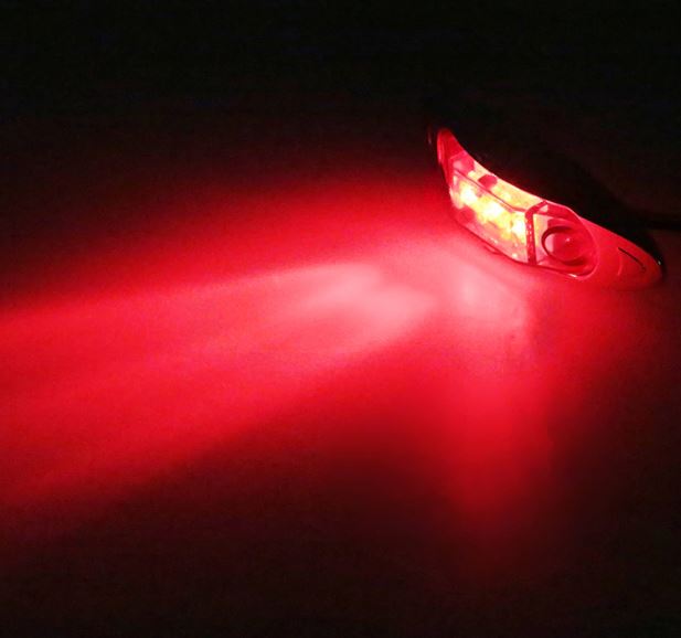 12V Chrome Surround Red LED Marker Light