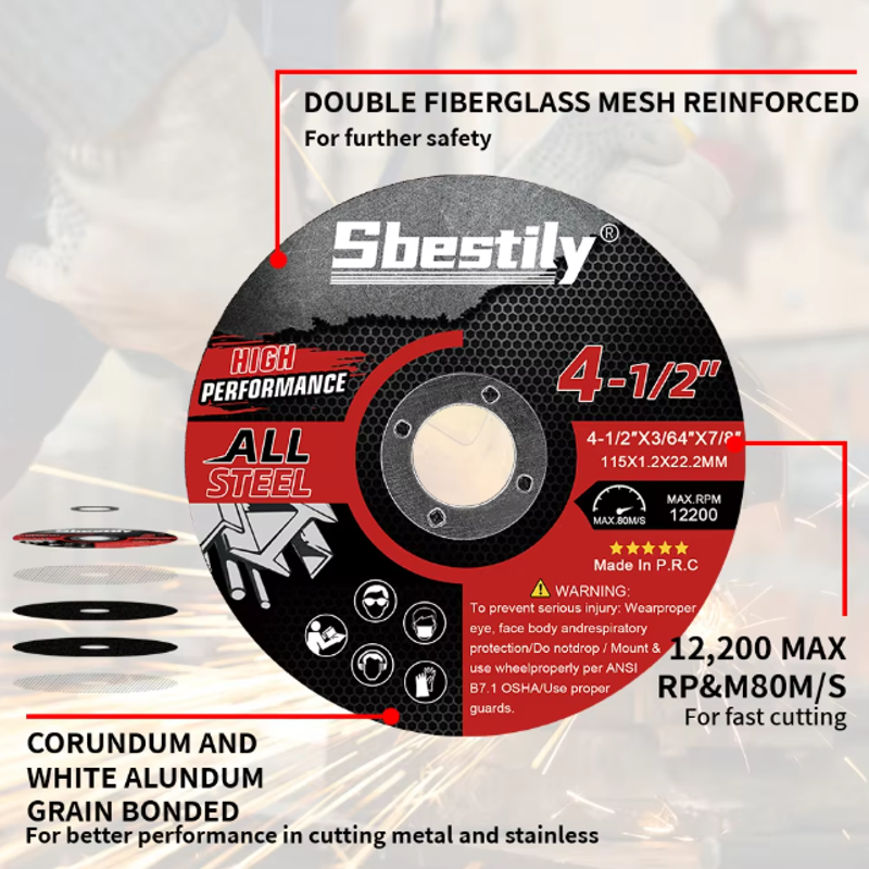 (10X) Metal Cut Off Disc 4.5 inch 115mm X 1.2mm X 22.2mm for Angle Grinder