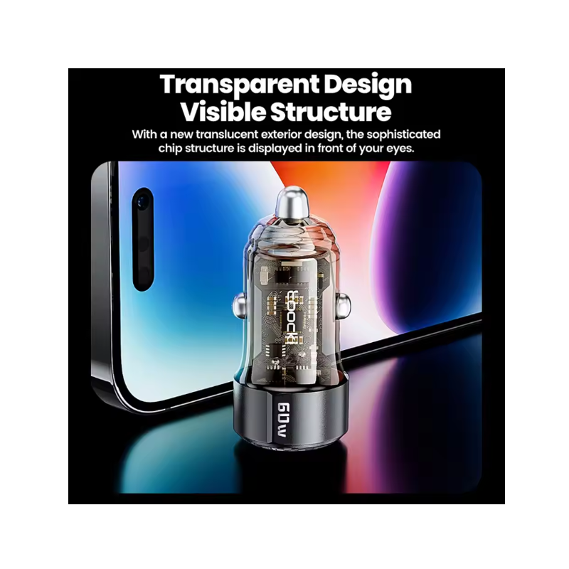 USB Quick Charge 60W Car Charger USB-A & USB-C