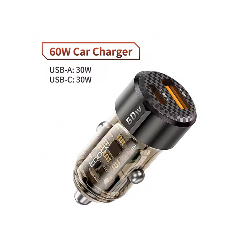 USB Quick Charge 60W Car Charger USB-A & USB-C