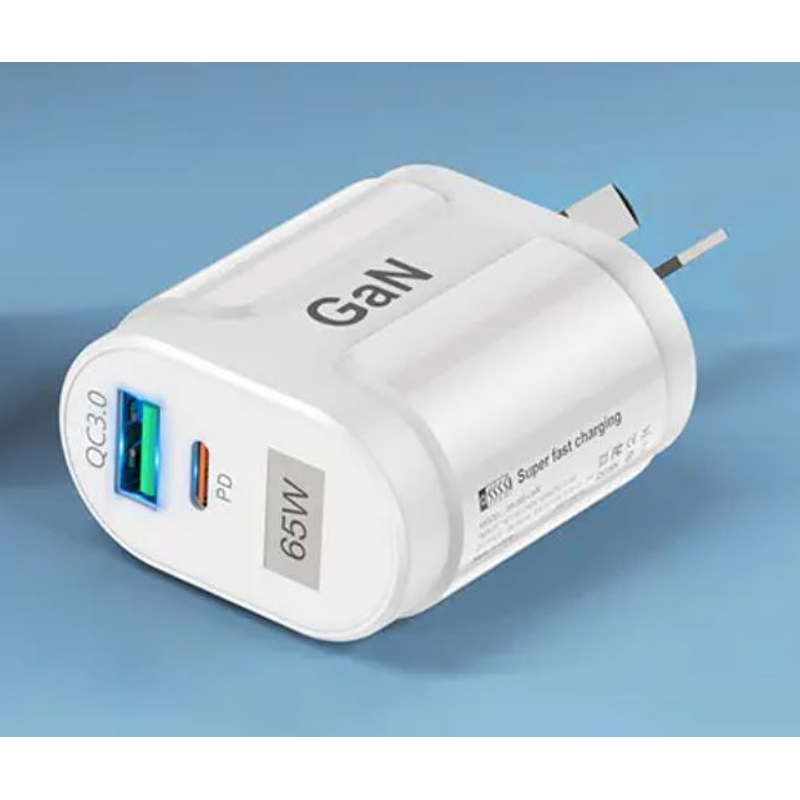 USB Fast Charger 65W QC3.0 and PD Port – White
