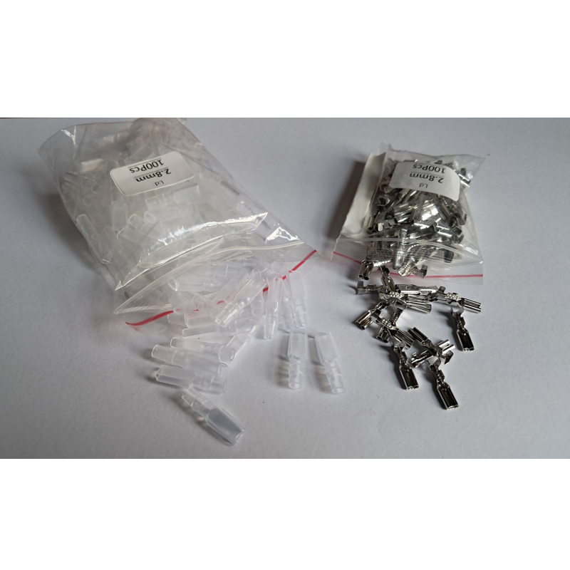 Terminal Connectors 2.8mm Female Spade with Sheath 100 Sets