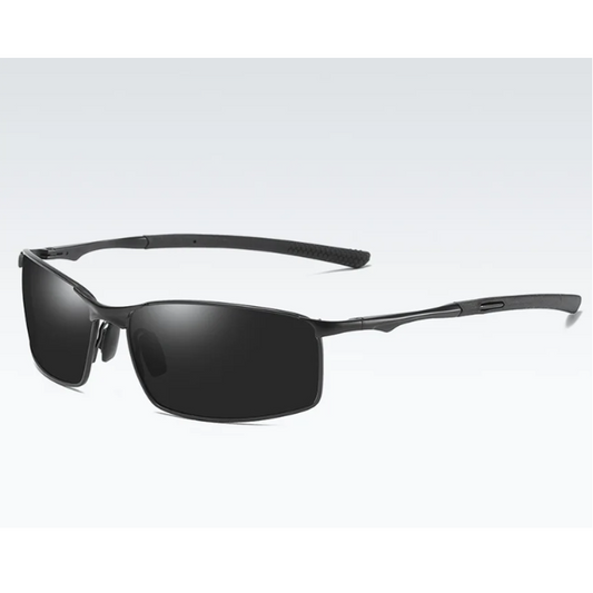 Sunglasses Metal Alloy Black Frame Black Lens With Zipper Case