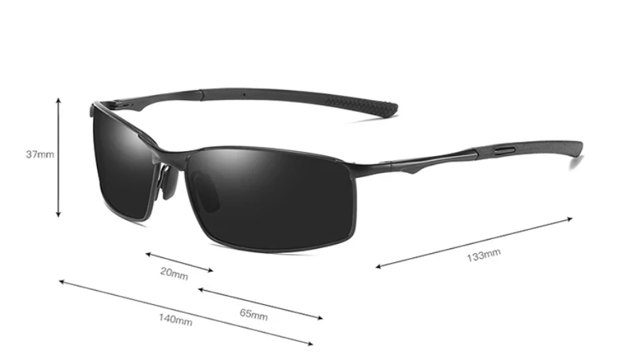 Sunglasses Metal Alloy Black Frame / Black Lens With Zipper Case