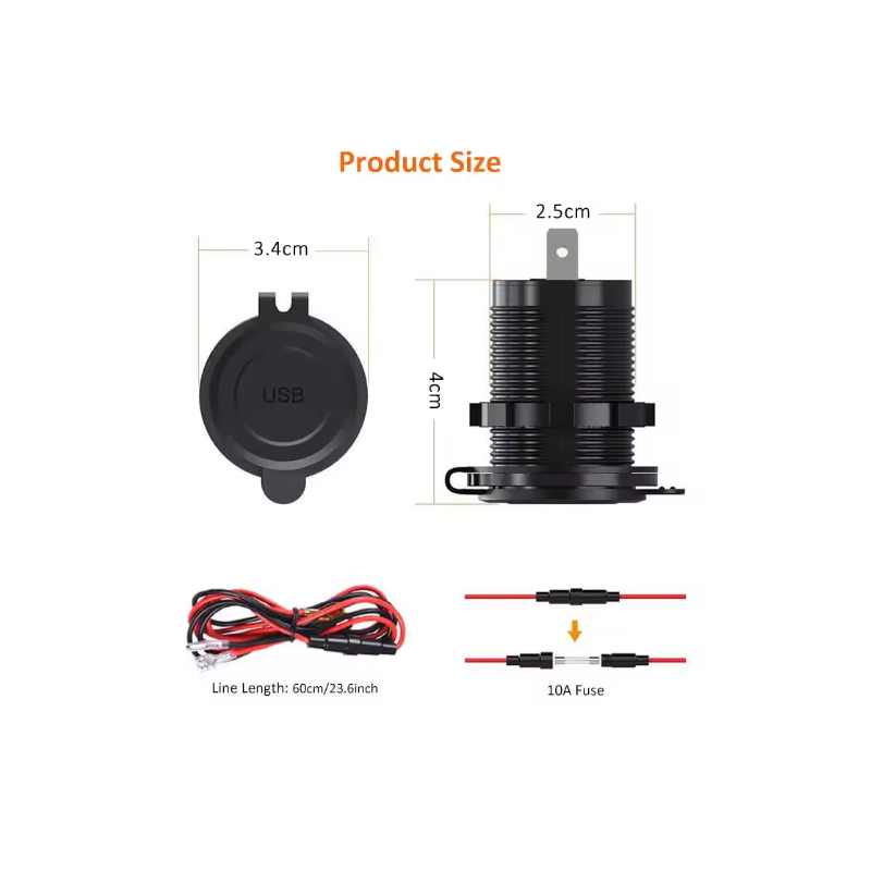 Dual Port QC 3.0 USB Car Charger Socket Green