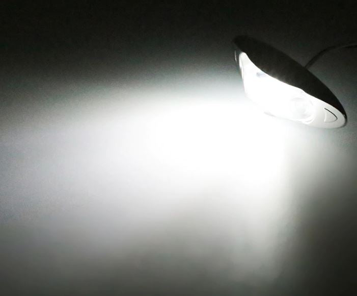 12V Chrome Surround White LED Marker Light