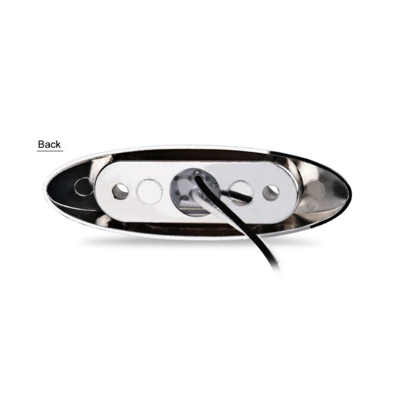 12V Chrome Surround White LED Marker Light