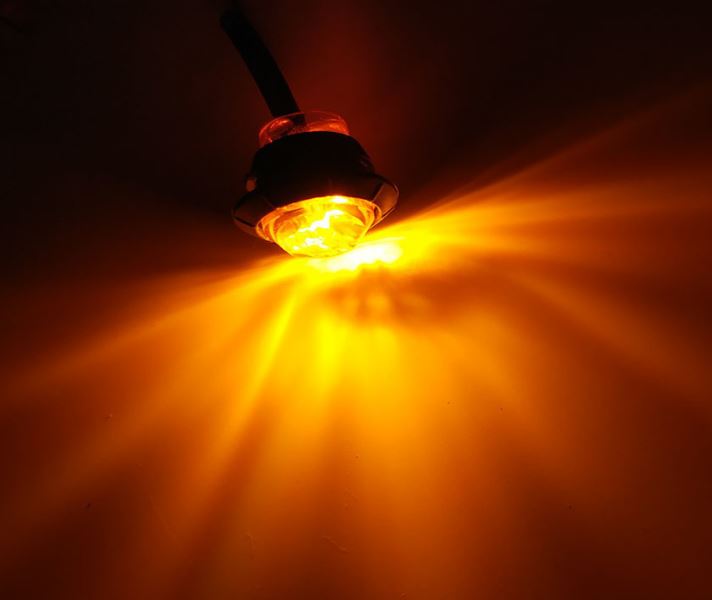 Round Amber LED Marker Light 12V DC