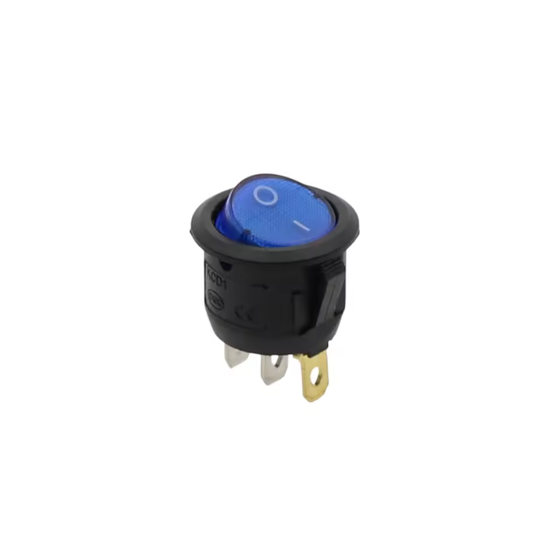 Blue Switch Round 12V 20A Latching On/Off with LED