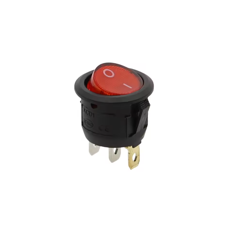 Red Switch Round 12V 20A Latching On/Off with LED