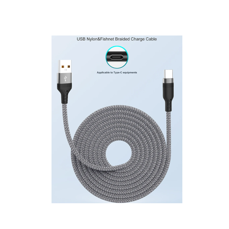 USB Type C 5M Fast Charging Data Cable – Grey