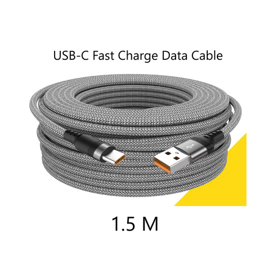 USB Type C 1.5M Fast Charging Data Cable – Grey