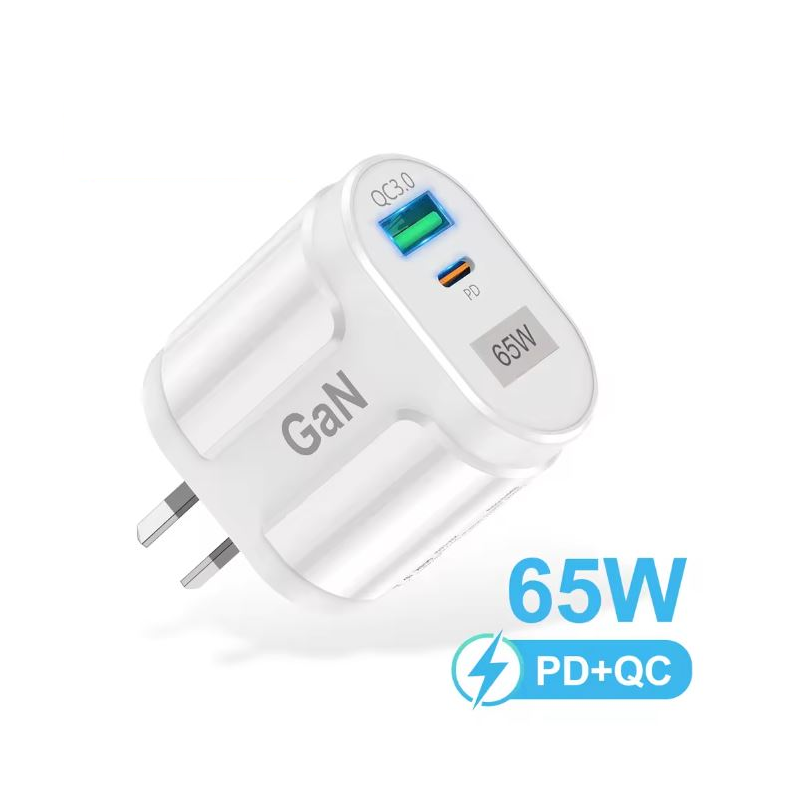 USB Fast Charger 65W QC3.0 and PD Port – White